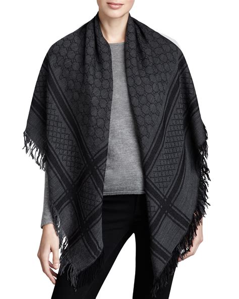 gucci shawl black|Gucci shawl for women.